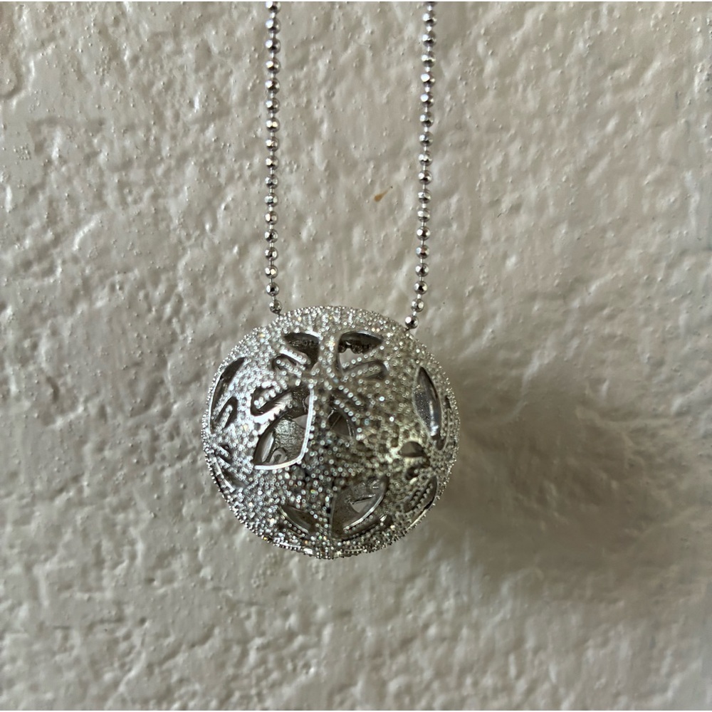 Swarovski swan crystal ball necklace